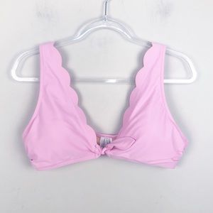 J Crew Scalloped tie-front women's bikini top